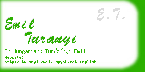 emil turanyi business card
